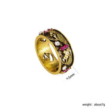Vintage Multicolor Cutout Flower Ring Plated – Gifts for Couples — 3