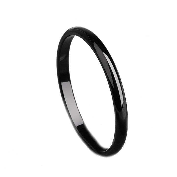 Fashion Simple Smooth Titanium Steel Ring Solid Color – Stylish Gifts — 1