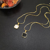 Titanium Fritillaria Small Square Necklace – Jewelry Gift Ideas — 3
