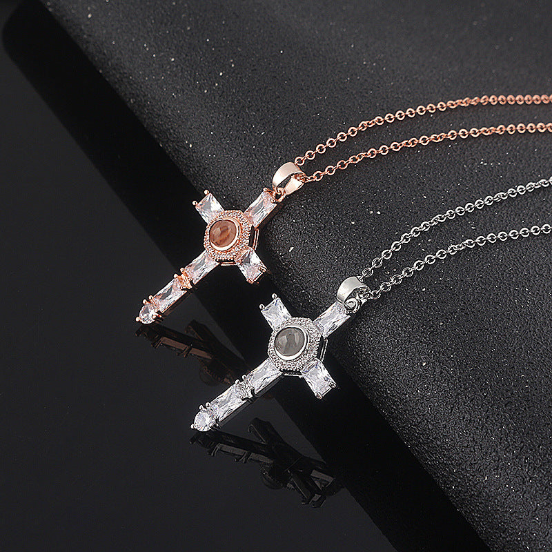Jewelry Cross Projection Necklace Bronze – Jewelry Gift Ideas — 1