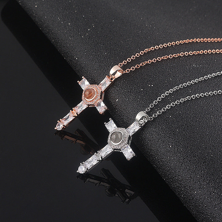 Jewelry Cross Projection Necklace Bronze – Jewelry Gift Ideas — 1