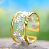 Sterling Silver Ladies Adjustable Small Daisy Ring – Useful Gifts — 1