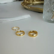 Gold Wide-faced Plain Engagement Ring For Women – Gifts for Her — 1