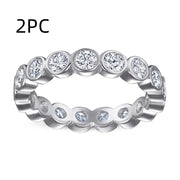 S925 Women's Sterling Silver Zircon Round Ring – Gifts for Her — 5