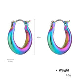 Colorful Metal Holographic Hoop Earrings Female Y2g – Gifts for Her — 14