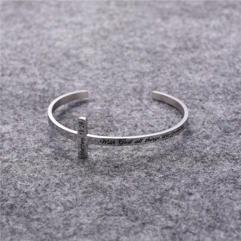 Special titanium steel bracelet with lettering – Jewelry Gift Ideas — 1