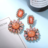 Floral Round Fancy Colored Diamond Earrings Set – Stylish Gifts — 5