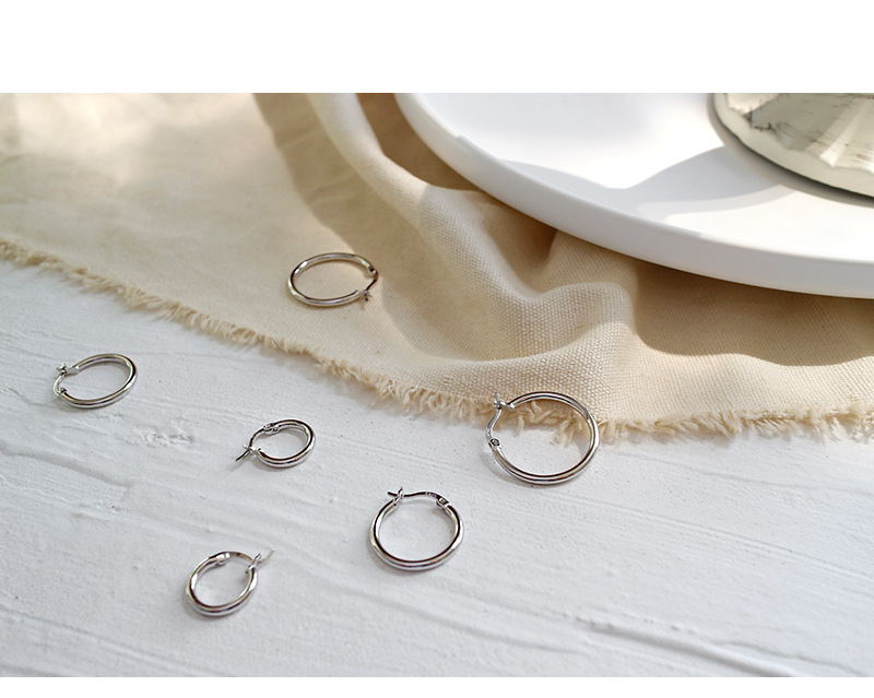 100% S925 Sterling Silver Simple Hollow Earrings – Small Gift Ideas — 2