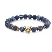 Agate Alloy Leopard head beaded bracelet – Jewelry Gift Ideas — 1