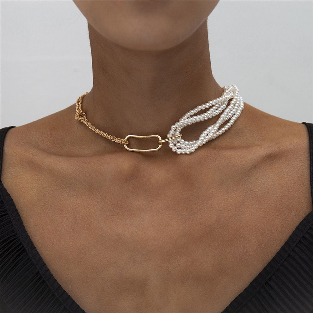 Vintage Baroque Pearl Short Layered Necklace – Jewelry Gift Ideas — 1