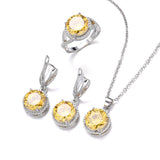 Women's Zircon Necklace Earring Ring Three-piece – Jewelry Gift Ideas — 6