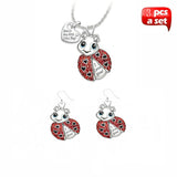 Two-tone owl bee necklace earring set – Jewelry Gift Ideas — 10