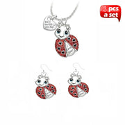 Two-tone owl bee necklace earring set – Jewelry Gift Ideas — 10