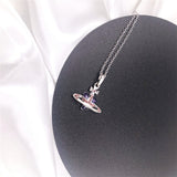 Classic Full Diamond Simple Shiny Saturn Pendant – Jewelry Gift Ideas — 5