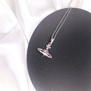 Classic Full Diamond Simple Shiny Saturn Pendant – Jewelry Gift Ideas — 5