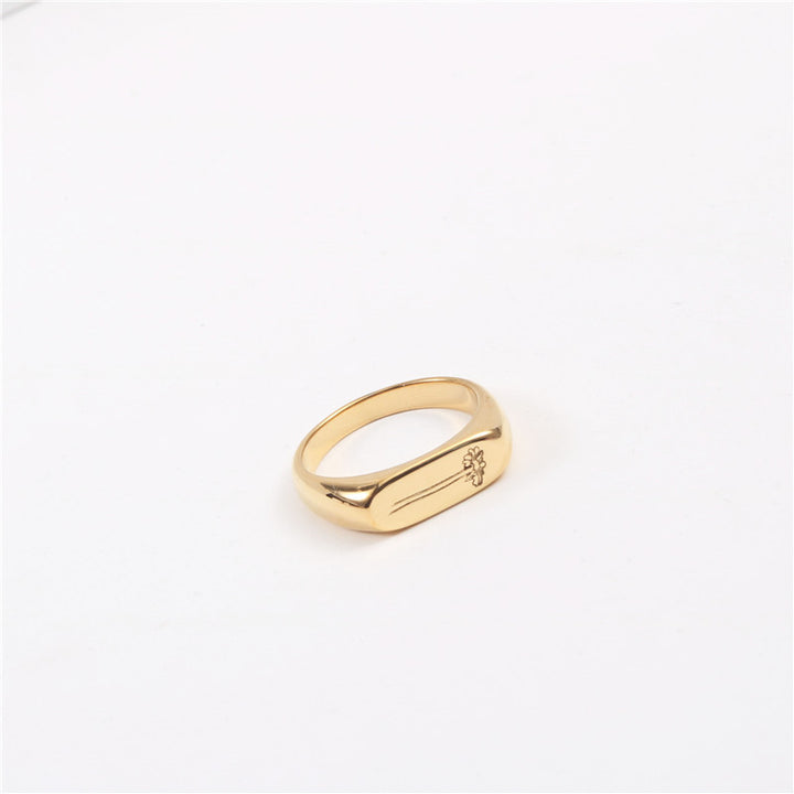 Ins Wind Ring Titanium Steel Gold-plated Flower – Unique Gift Ideas — 1