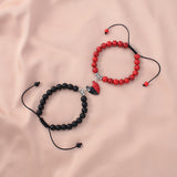 White Turquoise Love Magnet Couple Bead Bracelet – Gifts for Couples — 2
