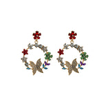 Exaggerated Alloy Diamond Garland Butterfly Earrings – Birthday Gifts — 2