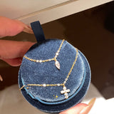 Womens Mini Cross Diamond Double Layer Necklace – Jewelry Gift Ideas — 6
