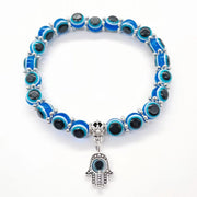 Blue Eye Beads Lucky Hand Of Fatima Bracelet – Jewelry Gift Ideas — 7