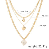 Fashion Heart Pendant Layered Necklace Sweater – Jewelry Gift Ideas — 4