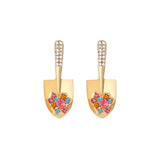 Alloy Inlaid Pearl Small Shovel Earrings – Unique Gift Ideas — 3