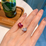 Simulated Emerald Adjustment Center Stone White Ring – Useful Gifts — 5
