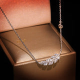 Leaf Necklace Copper Inlaid Zircon Pendant – Jewelry Gift Ideas — 2