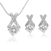 Three-dimensional Cross Necklace Earring Set – Jewelry Gift Ideas — 1