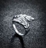 Silver Feather Ring for Women Leaves – Gifts for Her — 6
