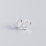 Women's Inlaid Cubic Zirconia Sterling Silver Stud – Gifts for Her — 6