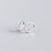 Women's Inlaid Cubic Zirconia Sterling Silver Stud – Gifts for Her — 6