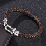 Men's Stainless Steel Leather Buckle Bracelet – Jewelry Gift Ideas — 5