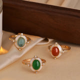 Retro Mid-ancient Oval Red Sapphire Blue Women's Light – Gifts for Her — 1