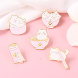 Kitty Brooch Bowl Cat Badge Golden M Badge Clothing – Stylish Gifts — 2