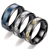 Dragon Pattern Rings Men Stainless Steel Ring – Jewelry Gift Ideas — 9