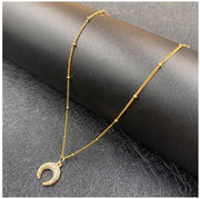 Zircon Moon Necklace Copper Plated Real Gold Full – Jewelry Gift Ideas — 11