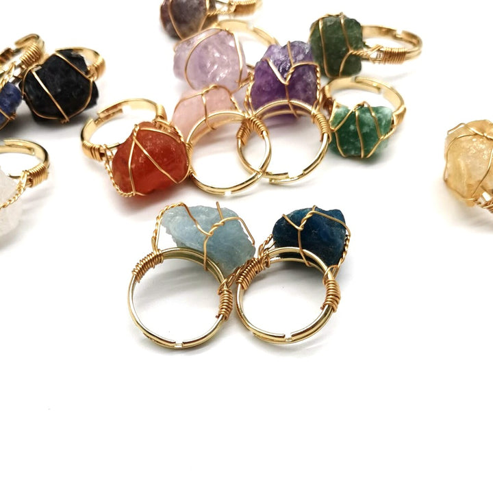 Personality Hand Wrapped Rough Stone Agate Ring – Meaningful Gifts — 1