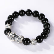 S925 Sterling Silver Obsidian Pixiu Bracelet – Jewelry Gift Ideas — 5