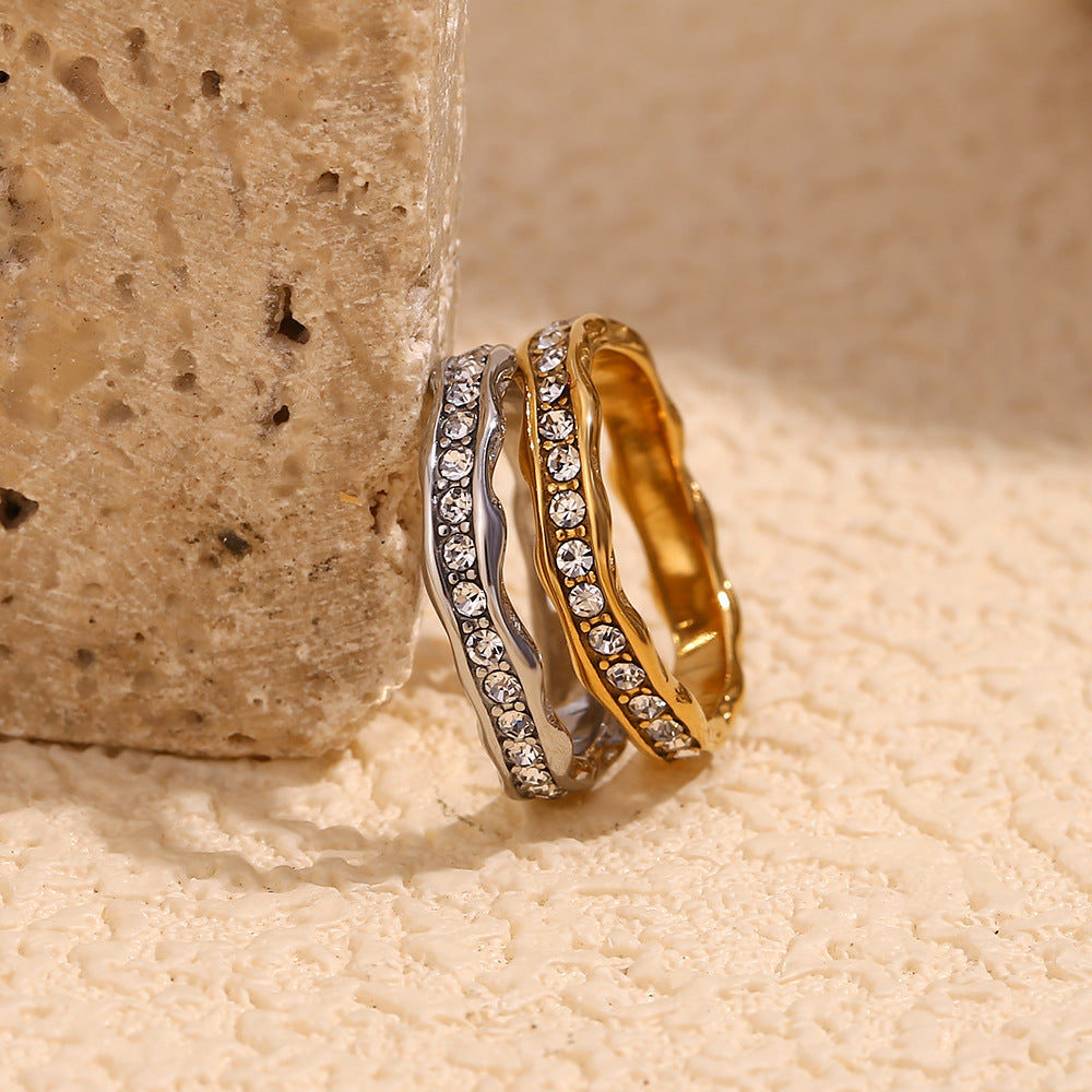 Stainless Steel 18K Gold Plating Irregular Wave – Meaningful Gifts — 1