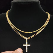 Fashion Hip Hop Double Layer Cross Necklace – Jewelry Gift Ideas — 4