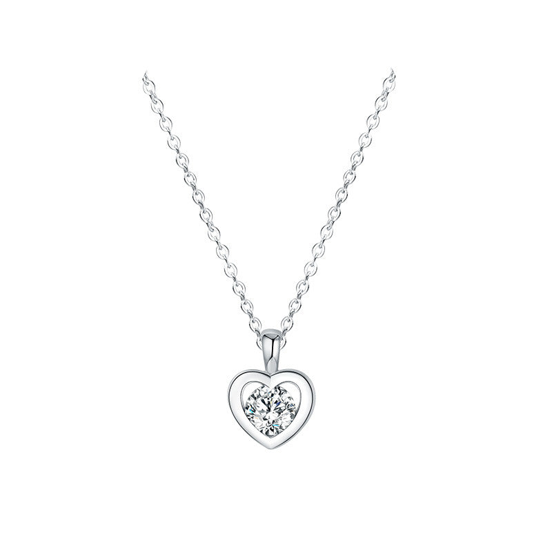 Small Round Diamond Necklace for Ladies Heart – Jewelry Gift Ideas — 1