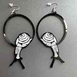 Acrylic Dangle Earrings Round Asymmetric Black – Jewelry Gift Ideas — 4