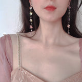 Colorful Small Flower Long Tassel Earrings – Surprise Gifts — 1