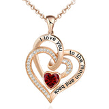 Lettering Necklace Double Heart Diamond – Jewelry Gift Ideas — 12