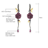 Garnet Sterling Silver Rose Earrings Women – Gifts for Her — 2