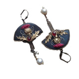 Chinese Style Tassel Pearl Fan Eardrops – Stylish Gifts — 6