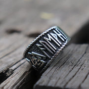 Mythical Viking Yong Odin Logo Men's Ring Viking Rune – Gifts for Him — 2