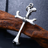 Vintage Titanium Steel Human Bone Cross Pendant – Jewelry Gift Ideas — 3