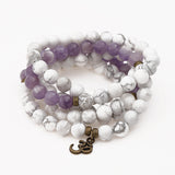 Natural White Turquoise Amethyst Bracelet Lotus – Jewelry Gift Ideas — 1